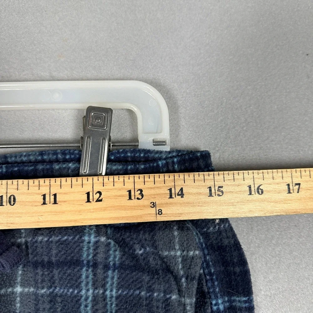 Hurley Lounge Pants Mens Medium Plaid Blue Grey Flannel Fleece Drawstring Pajama